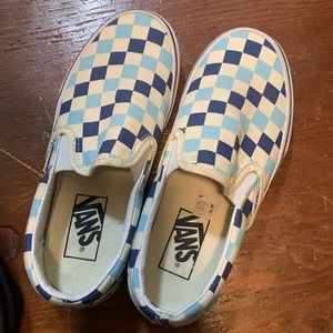 Blue Checked Vans Size 5